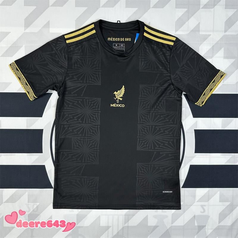 2526 Mexico National Team Home Black Short Sleeve Soccer Jersey