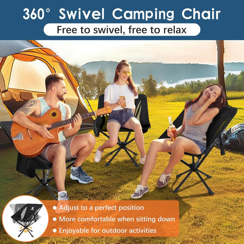 Camping Chairs, Portable Camping Chair with Headrest and Storage Bag, Lightweight Folding Chair for outside Camping, Hiking, Travel, Beach and Sports Foldable Moon Camp Gear XL