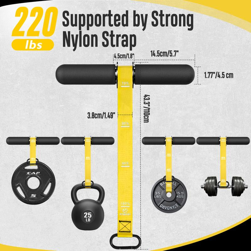 Fitbeast Forearm Strengthener & Wrist Roller with Thickened Handle, Forearm Exerciser with Adjustable Nylon Strap, 220Lbs Capacity - Ideal for Wrist, Forearm, Grip, and Arm Workouts, Grip Strength Trainer, Red and Black