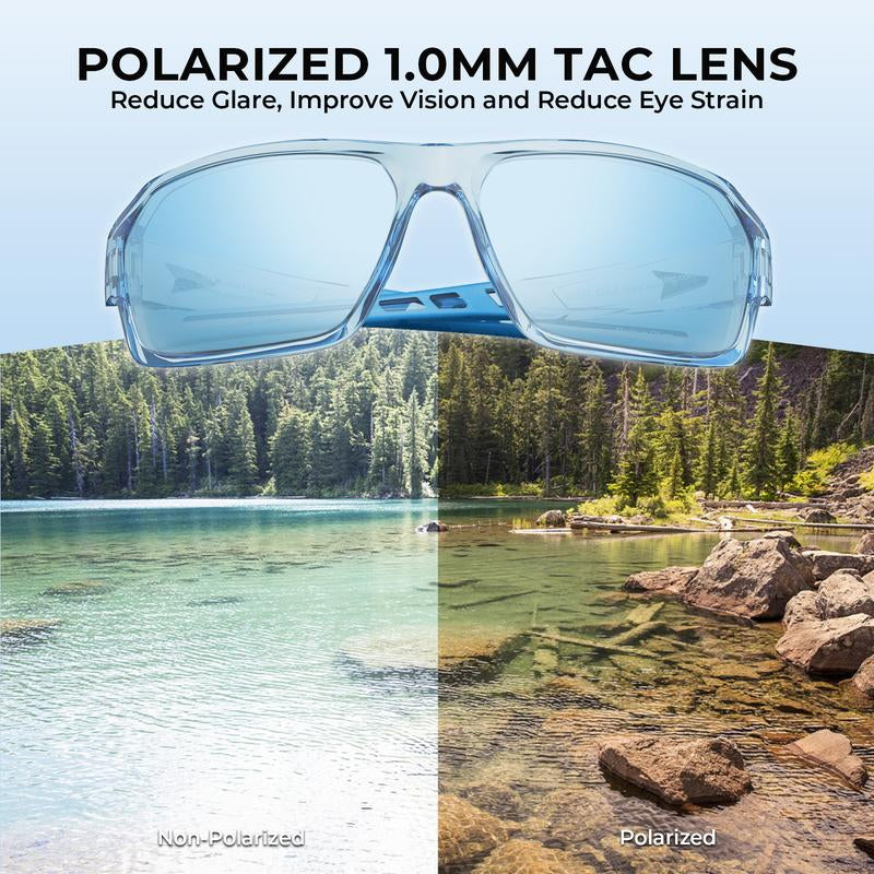 Kastking Chippewa Polarized Fishing Sunglasses, UV400 Protection Full Wrap Frame Sports Cycling Sunglasses, 1.0Mm TAC Lenses
