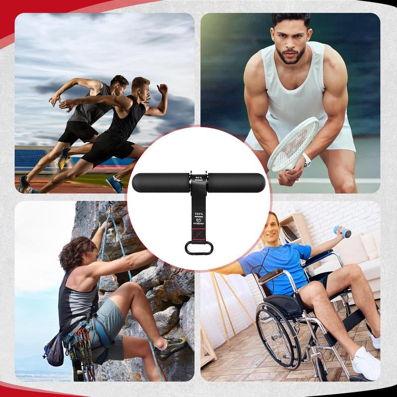 Fitbeast Forearm Strengthener & Wrist Roller with Thickened Handle, Forearm Exerciser with Adjustable Nylon Strap, 220Lbs Capacity - Ideal for Wrist, Forearm, Grip, and Arm Workouts, Grip Strength Trainer, Red and Black