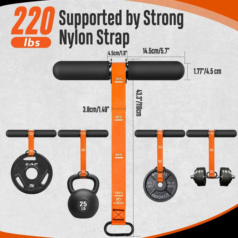 Fitbeast Forearm Strengthener & Wrist Roller with Thickened Handle, Forearm Exerciser with Adjustable Nylon Strap, 220Lbs Capacity - Ideal for Wrist, Forearm, Grip, and Arm Workouts, Grip Strength Trainer, Red and Black