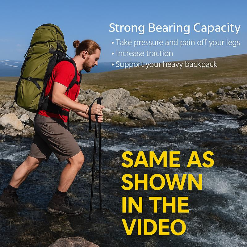 41' Multifunctional Hiking Trekking Pole – Collapsible Alloy Stick with Anti-Slip Grip, High-Strength Construction, Outdoor Survival Use, Compact & Portable for Travel or Patrol