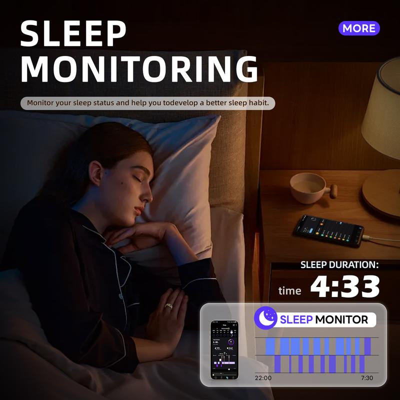 Touch Smart Ring | 24/7 Health Tracking: Heart Rate, Stress, Sleep & Body Temp Wearable Android IOS Navigation Charging Monitor