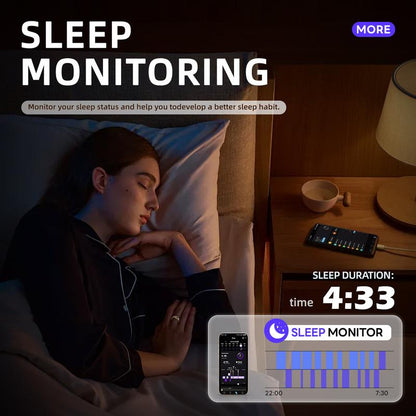 Touch Smart Ring | 24/7 Health Tracking: Heart Rate, Stress, Sleep & Body Temp Wearable Android IOS Navigation Charging Monitor