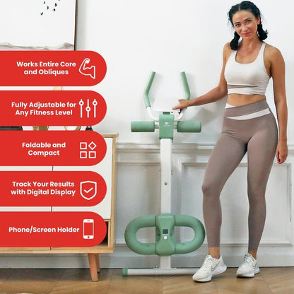 Finer Form Abslider Pro Ab Machine – At-Home Core Trainer with Glide Track, Targets Abs, Obliques, Hips, and Reduces Back & Neck Strain