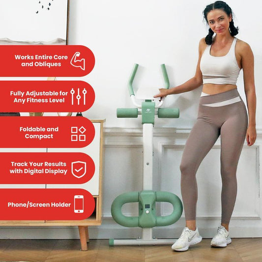 Finer Form Abslider Pro Ab Machine – At-Home Core Trainer with Glide Track, Targets Abs, Obliques, Hips, and Reduces Back & Neck Strain