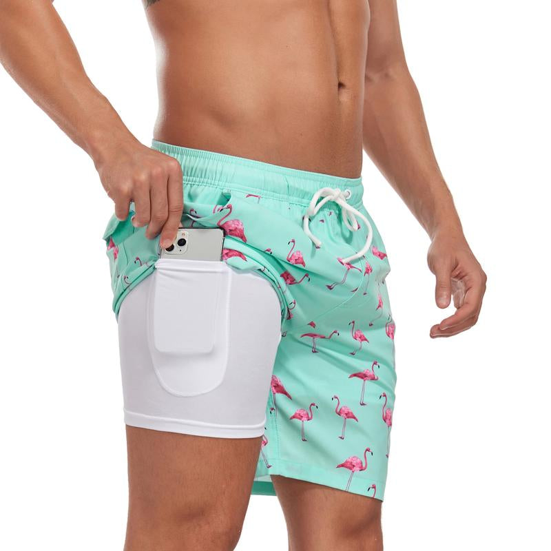 Men'S 7" Swim Trunks with Compression Linter and Pockets-Quick Dry Beach Shorts for Men--If You Have Thick Thighs, Please Order a Size Up