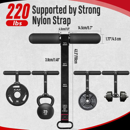 Fitbeast Forearm Strengthener & Wrist Roller with Thickened Handle, Forearm Exerciser with Adjustable Nylon Strap, 220Lbs Capacity - Ideal for Wrist, Forearm, Grip, and Arm Workouts, Grip Strength Trainer, Red and Black