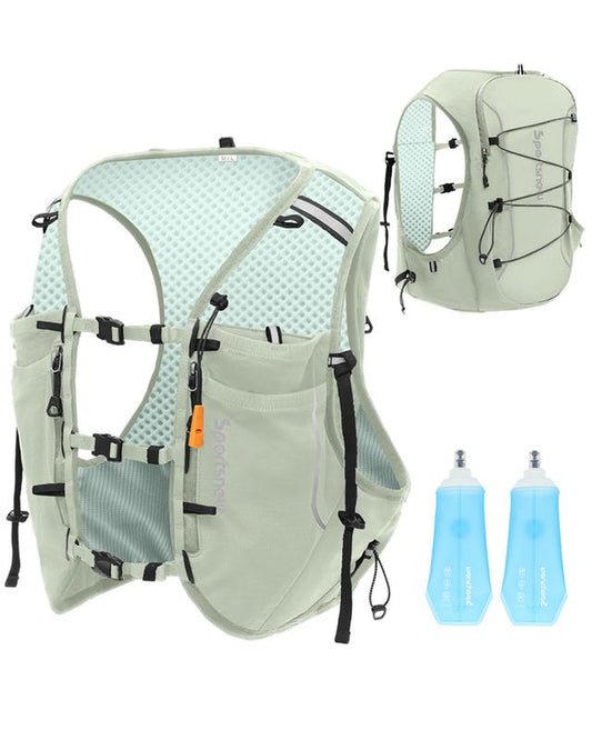 Sportsnew Running Vest for Women Men, Lightweight 10L Hydration Backpack with Waterproof Phone Pocket, 2L Water Bladder or 500Ml Soft Flasks, Breathable Pack for Hiking Trail Running Cycling Marathon