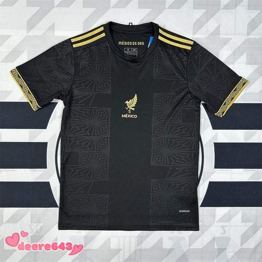 2526 Mexico National Team Home Black Short Sleeve Soccer Jersey