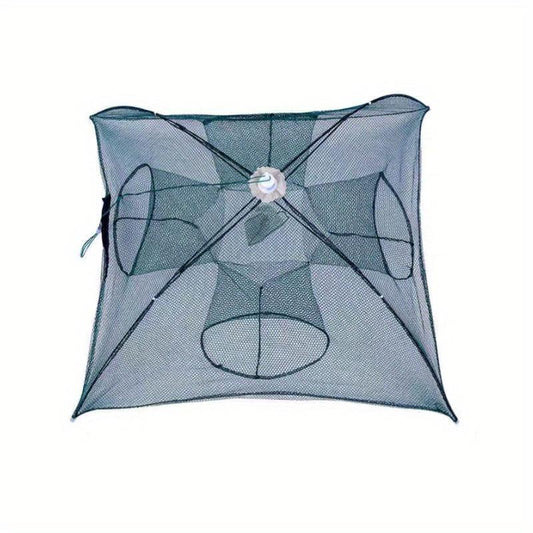 One 4/6/8/10 Hole Foldable Hexagonal Fishing Net - Easily Catch Small Fish, Crawfish, and Crabs with This Portable Fishing Net