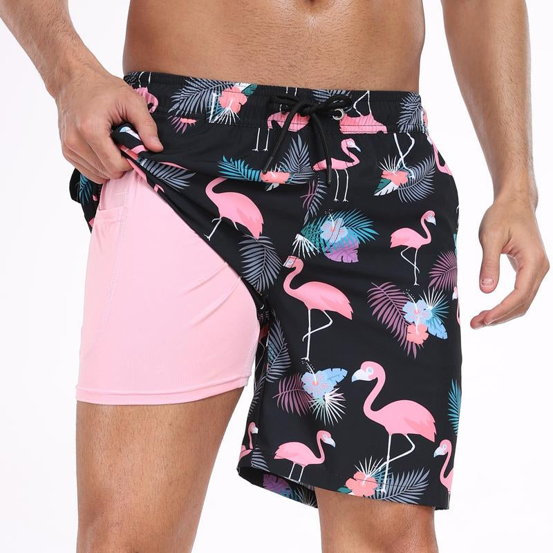 Men'S 7" Swim Trunks with Compression Linter and Pockets-Quick Dry Beach Shorts for Men--If You Have Thick Thighs, Please Order a Size Up