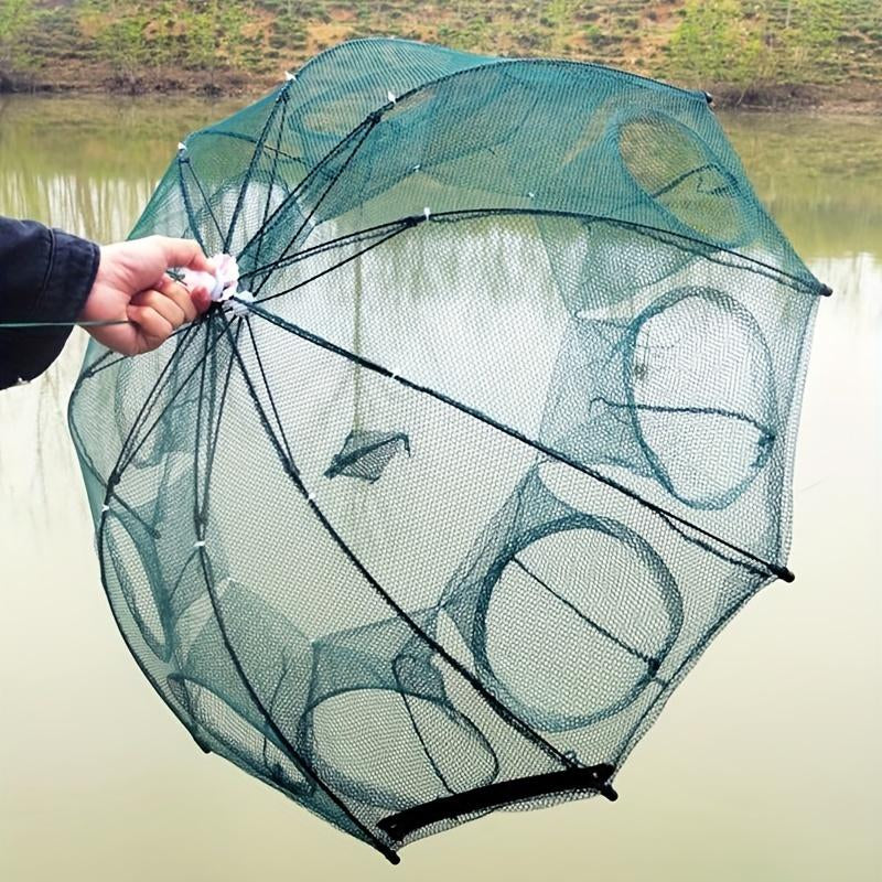One 4/6/8/10 Hole Foldable Hexagonal Fishing Net - Easily Catch Small Fish, Crawfish, and Crabs with This Portable Fishing Net