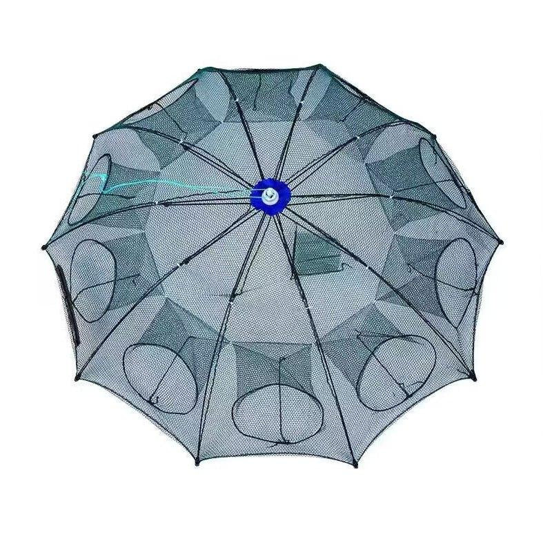 One 4/6/8/10 Hole Foldable Hexagonal Fishing Net - Easily Catch Small Fish, Crawfish, and Crabs with This Portable Fishing Net