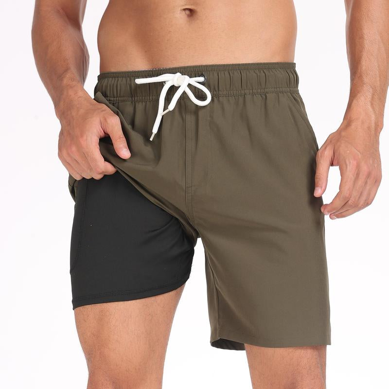 Men'S 7" Swim Trunks with Compression Linter and Pockets-Quick Dry Beach Shorts for Men--If You Have Thick Thighs, Please Order a Size Up