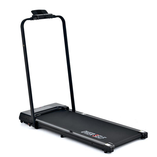 OVER SELF Inclined Folding Incline Treadmill, Walking Mat Treadmill with ,300 Lbs Portable Treadmill with Handle, Safety Lock, Quiet Design for Home and Office Treadmill with LED Display – Smart Fitness Machine Exercise