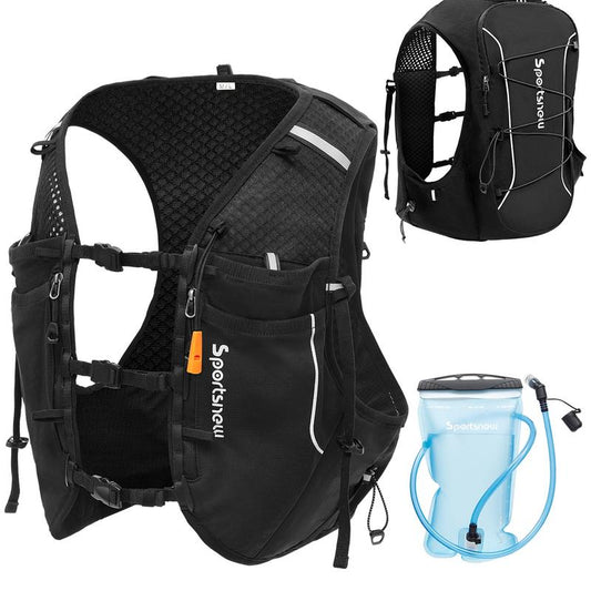 Sportsnew Running Vest for Women Men, Lightweight 10L Hydration Backpack with Waterproof Phone Pocket, 2L Water Bladder or 500Ml Soft Flasks, Breathable Pack for Hiking Trail Running Cycling Marathon