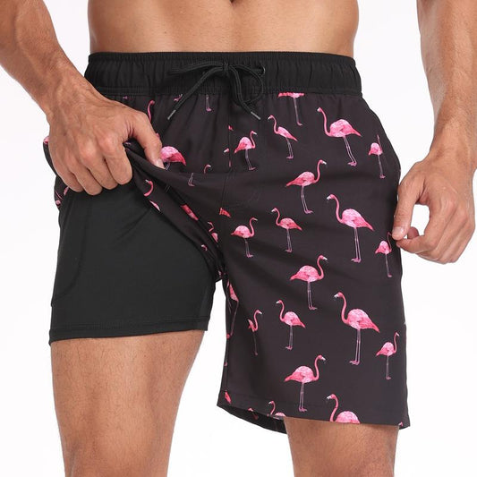 Men'S 7" Swim Trunks with Compression Linter and Pockets-Quick Dry Beach Shorts for Men--If You Have Thick Thighs, Please Order a Size Up