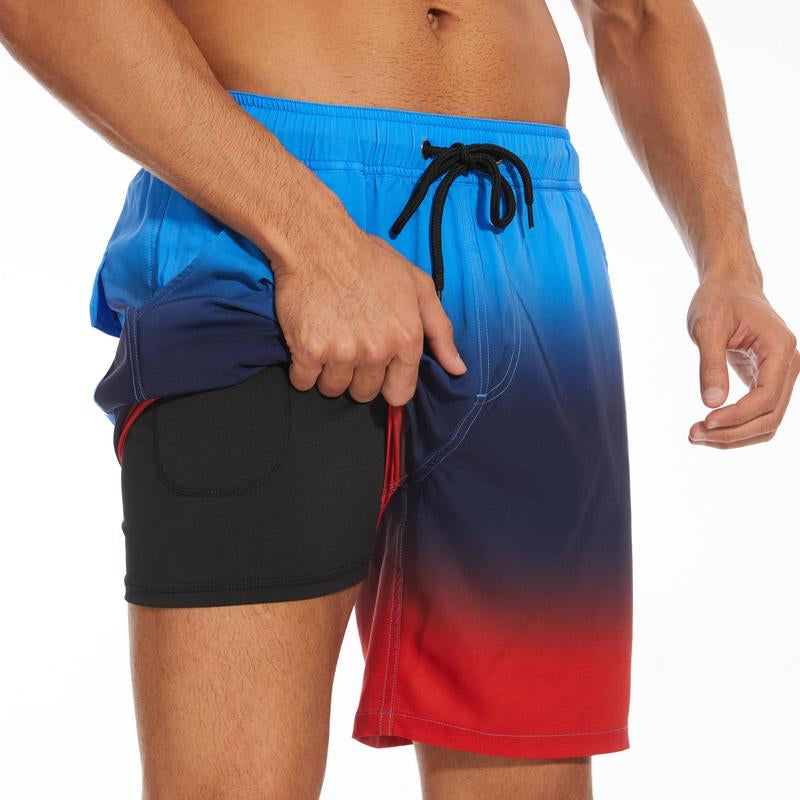 Men'S 7" Swim Trunks with Compression Linter and Pockets-Quick Dry Beach Shorts for Men--If You Have Thick Thighs, Please Order a Size Up