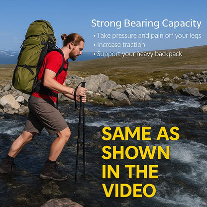 41' Multifunctional Hiking Trekking Pole – Collapsible Alloy Stick with Anti-Slip Grip, High-Strength Construction, Outdoor Survival Use, Compact & Portable for Travel or Patrol