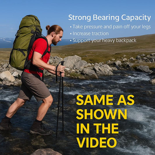 41' Multifunctional Hiking Trekking Pole – Collapsible Alloy Stick with Anti-Slip Grip, High-Strength Construction, Outdoor Survival Use, Compact & Portable for Travel or Patrol